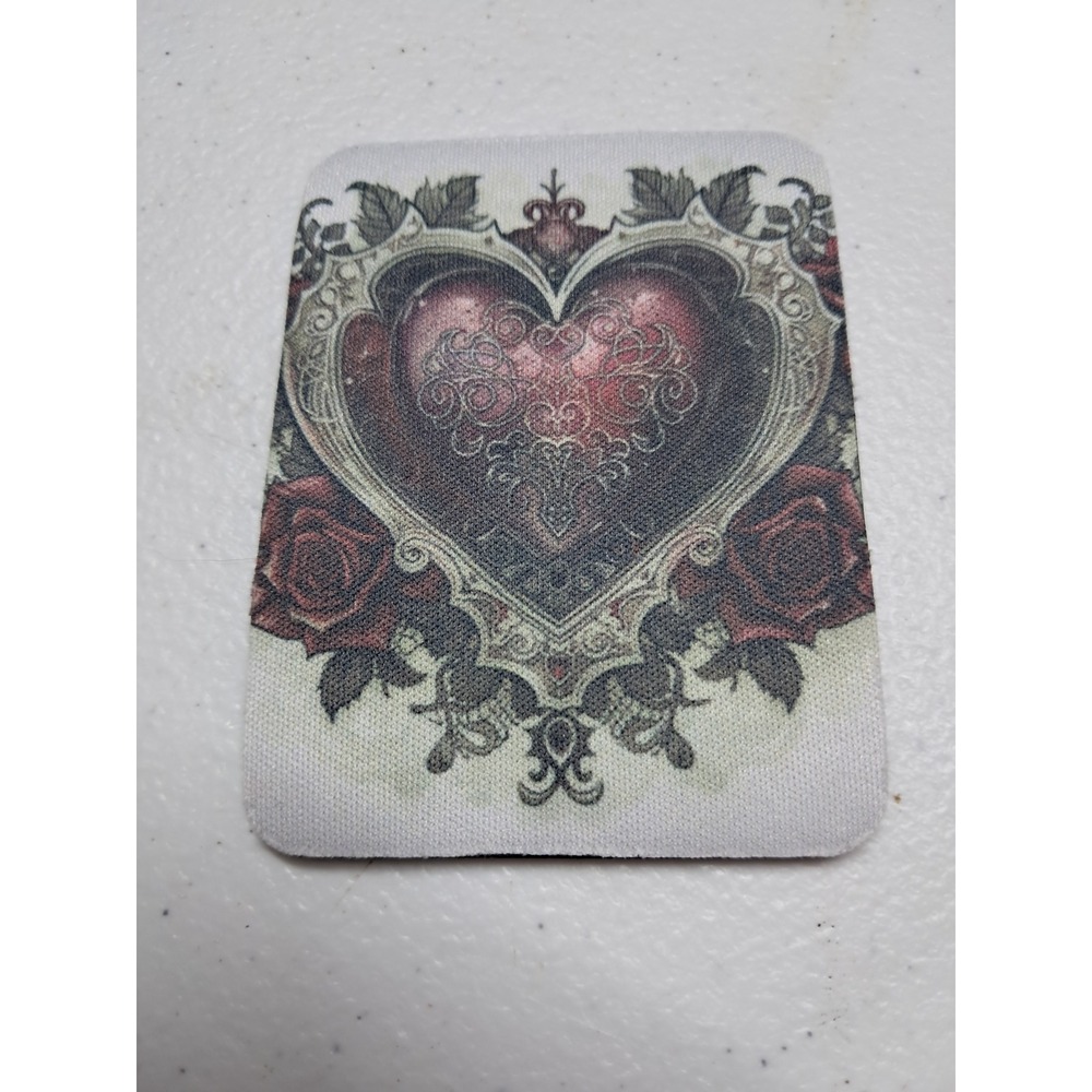 Alchemy Gothic Sacred Heart Roses Fabric‎ Red Grey Magnet